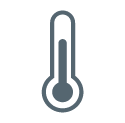 Icon for the temperature area. Similar to thermometer. Dark gray