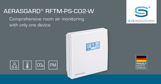 Umfassende Raumluftüberwachung mit nur einem Gerät: AERASGARD® RFTM-PS-CO2-W