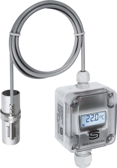 Surface contact / tube contact temperature measuring transducer, ALTM 2 with display (with detached sensor), 1101-1121-2219-920