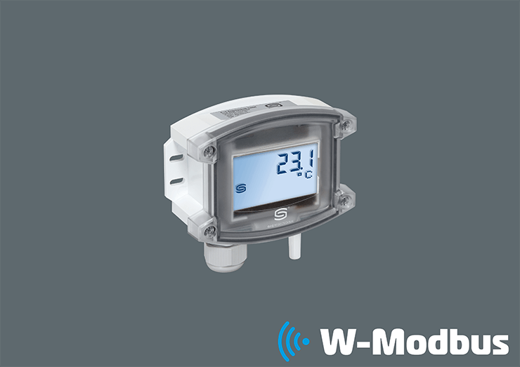 Sensore di temperatura esterna con connessione W-Modbus e logo